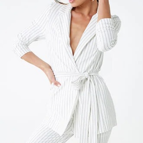 Forever 21 Jackets & Blazers - Pinstriped Longline Blazer